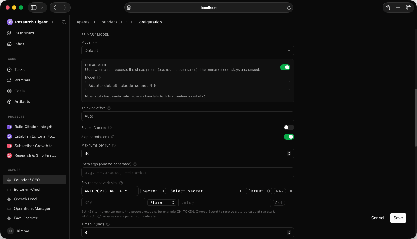 Environment variables: the key name, Plain/Secret set to Secret, Select secret, and Seal Agent Environment variables with an API key set as a Secret